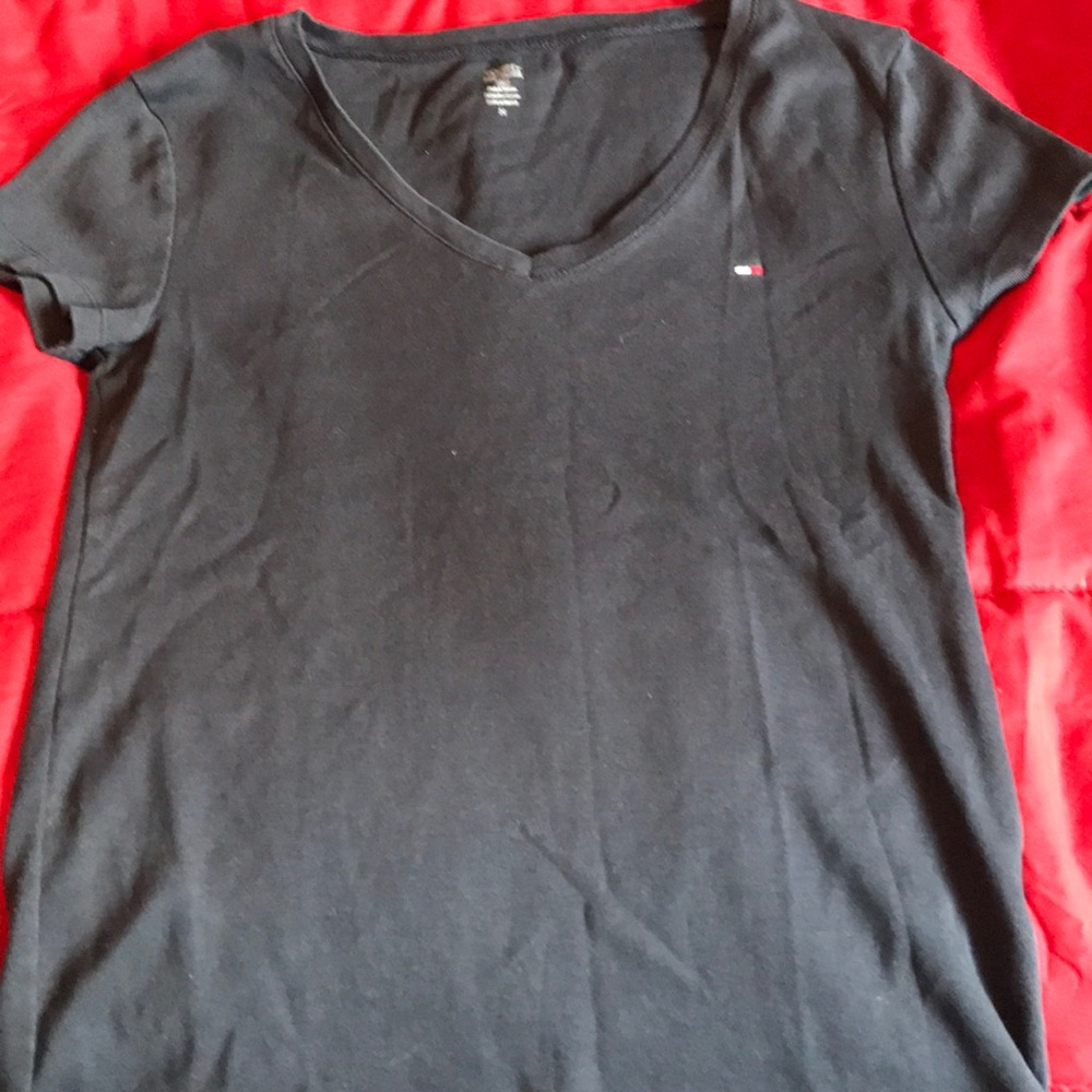 Navy blue V-neck